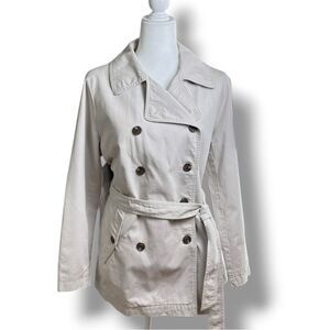 NWT GAP Factory Women's Light Tan Trench Coat SZ PETITE LARGE